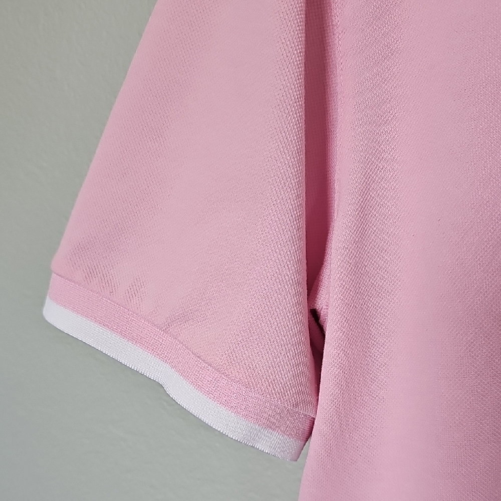 Puma Pink Men's Golf Polo Arnold Palmer invitational Signature Tipped Medium - Picture 5 of 9